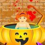 Little Child Halloween Bathing