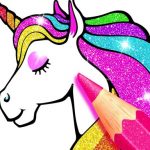 Unicorn Coloring Guide Glitter